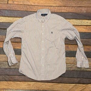 Ralph Lauren Multicolor Striped Button Down Dress Preppy Shirt